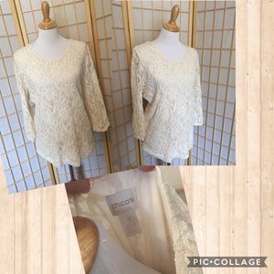 Chico’s sz 3 ivory lace blouse